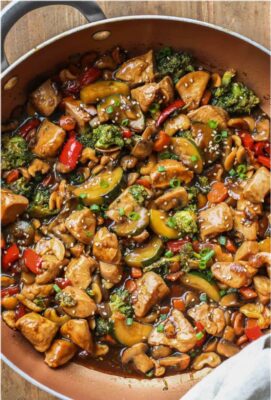 A Mixture of Chicken and Vegetables Making an Asian Symphony of Food!